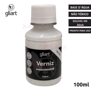 Verniz acrílico fosco com 100ml Gliart
