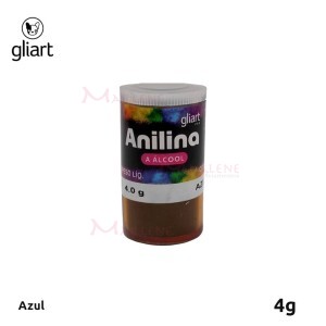 Anilina em pó a álcool azul com 4 g Gliart