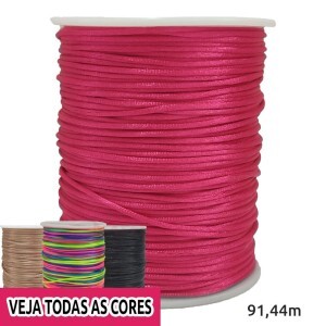 Cordão de cetim 1mm com 91,40m