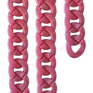 Corrente de resina elo 34X32mm coral mesclado com aproximidamente 53 elos no metro