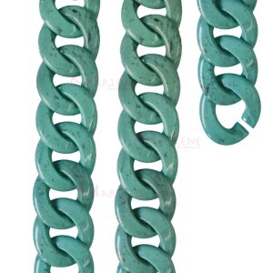 Corrente de resina elo 34X32mm tiffany mesclada com aproximidamente 53 elos no metro