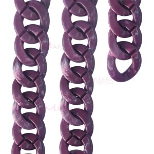 Corrente de resina elo 34X32mm uva mesclada com aproximidamente 53 elos no metro