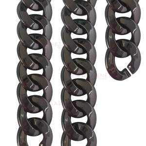 Corrente de resina elo 34X32mm onix com aproximidamente 53 elos no metro