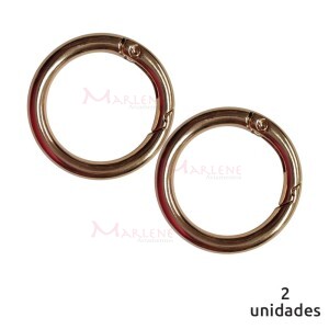 Argola articulada 25mm ouro light (Mosquetão) 2 unidades importada