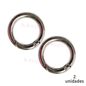 Argola articulada 20mm níquel (Mosquetão) 2 unidades importada