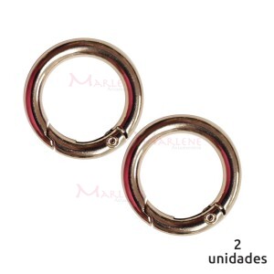 Argola articulada 20mm ouro light (Mosquetão) 2 unidades importada