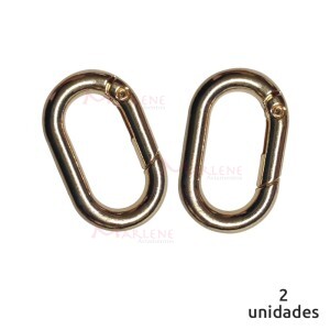 Argola articulada oval 25mm ouro (Mosquetão) 2 unidades