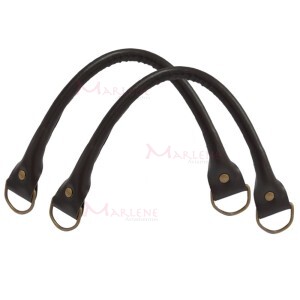 Alça de mão em couro sintética e meia argola com 1 par