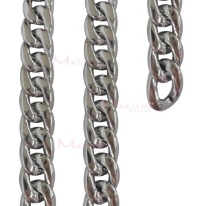 Corrente resina elo 23X17mm prata 9650 com aproximidamente 80 elos no metro