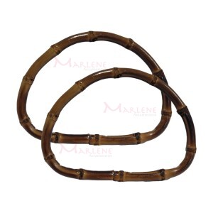 Alça bambu meia argola para bolsa 14x10cm ZTS070 com 1 par