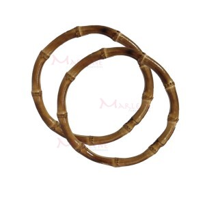 Alça bambu redonda para bolsa 12cm ZQ12 com 1 par