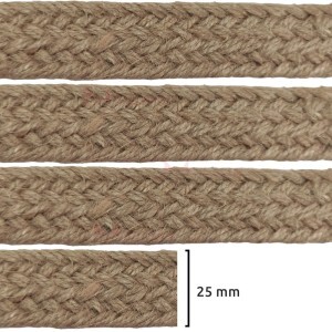 Cadarço de juta trançado de 25 mm MZD-1 por metro