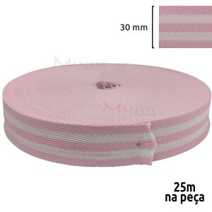 Fita chic 30mm para alça de bolsa com 25m em poliéster Bicolor