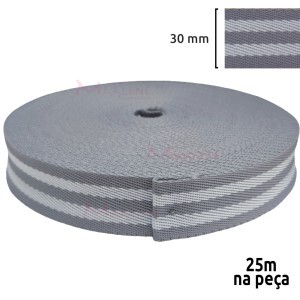 Fita chic 30mm para alça de bolsa com 25m em poliéster Bicolor
