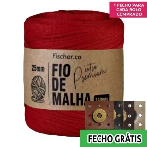 Fio de malha extra premium 25mm com 140m Fischer + fecho de corino grátis