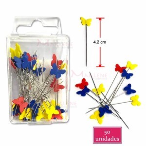 Alfinete para patchwork borboleta com 50 unidades