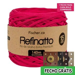 Fio de malha Refinatto extra premium 15mm com 140m Fischer + fecho de corino grátis
