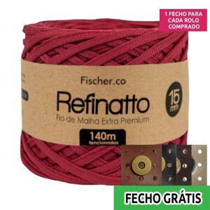 Fio de malha Refinatto extra premium 15mm com 140m Fischer + fecho de corino grátis