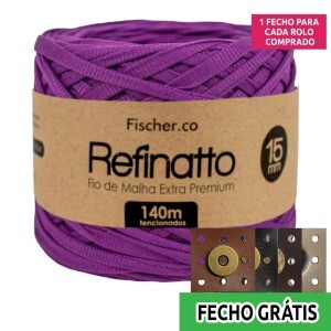 Fio de malha Refinatto extra premium 15mm com 140m Fischer + fecho de corino grátis