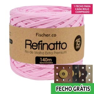 Fio de malha Refinatto extra premium 15mm com 140m Fischer + fecho de corino grátis