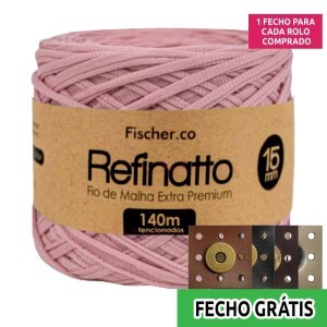 Fio de malha Refinatto extra premium 15mm com 140m Fischer + fecho de corino grátis