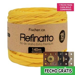 Fio de malha Refinatto extra premium 15mm com 140m Fischer + fecho de corino grátis