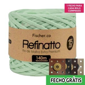 Fio de malha Refinatto extra premium 15mm com 140m Fischer + fecho de corino grátis