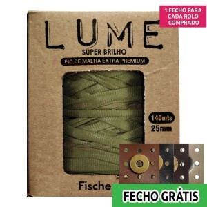Fio de malha Lume extra premium 25mm com 140m Fischer + fecho de corino grátis