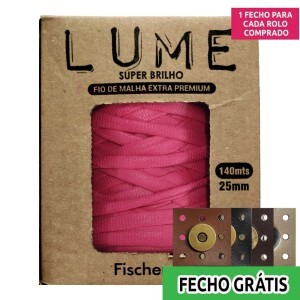 Fio de malha Lume extra premium 25mm com 140m Fischer + fecho de corino grátis