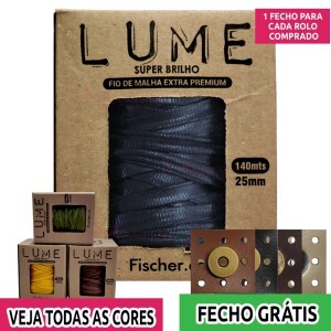 Fio de malha Lume extra premium 25mm com 140m Fischer + fecho de corino grátis