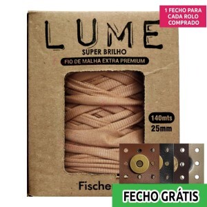 Fio de malha Lume extra premium 25mm com 140m Fischer + fecho de corino grátis