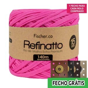 Fio de malha Refinatto extra premium 15mm com 140m Fischer + fecho de corino grátis