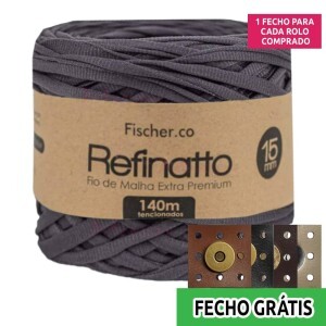 Fio de malha Refinatto extra premium 15mm com 140m Fischer + fecho de corino grátis
