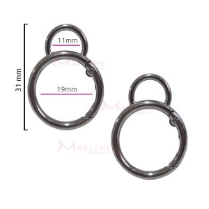 Argola articulada com alça 19mm níquel (Mosquetão) com 2 unidades DVP-30-9400