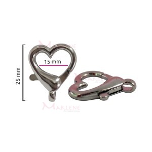 Mosquetão coração níquel com gatilho 2 unidades DVP-30-5000