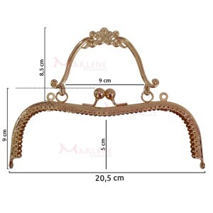 Armação fecho da vovó 20,5cm para bolsa com alça flor LXTS200