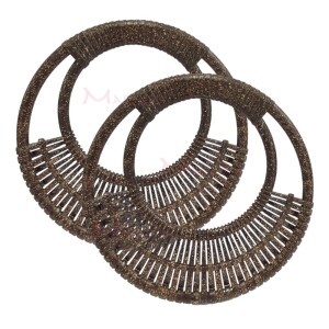 Alça redonda com trança resinada para bolsa de crochê e tricô Imbuia 7786 com 1 par