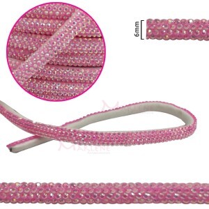 Tubo de strass (strass meia cana) 6mm SZBM06 por metro