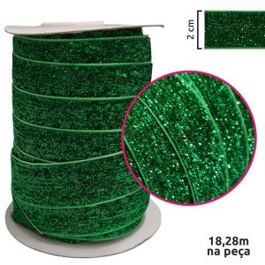 Fita metalizada lurex de 2cm com 18,28m na peça