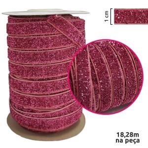 Fita metalizada lurex de 1cm com 18,28m na peça