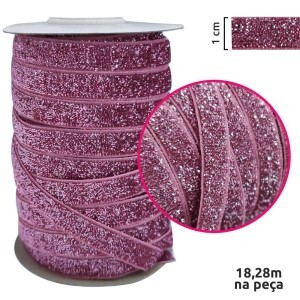 Fita metalizada lurex de 1cm com 18,28m na peça