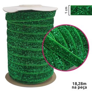 Fita metalizada lurex de 1cm com 18,28m na peça