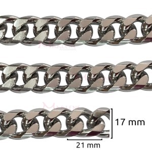 Corrente grossa para bolsa níquel 4.5 17X21mm DVP915-7600 por metro
