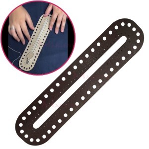  Acessório de corino para zíper em bolsa de crochê com 25x6cm