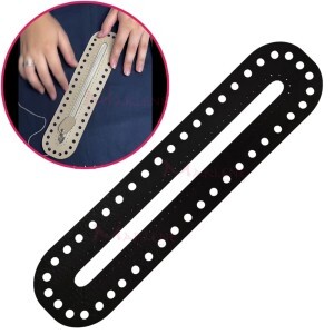  Acessório de corino para zíper em bolsa de crochê com 25x6cm