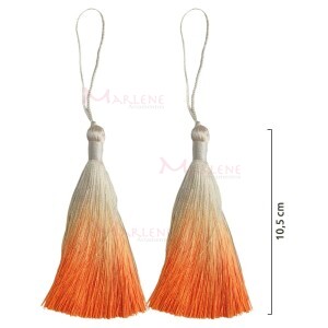 Pingente de seda degradê ou tassel 10,5cm com 2 unidades