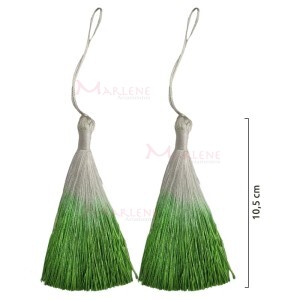 Pingente de seda degradê ou tassel 10,5cm com 2 unidades