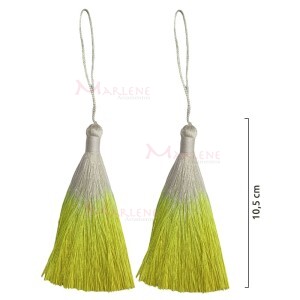 Pingente de seda degradê ou tassel 10,5cm com 2 unidades