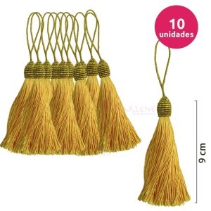 Pingente de seda ou tassel tulipa 9 cm com 10 unidades no pacote