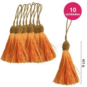 Pingente de seda ou tassel tulipa 9 cm com 10 unidades no pacote